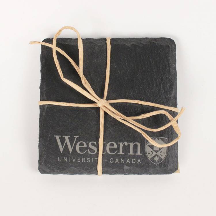 2 Pack Slate Coasters Western University Western Bookstore