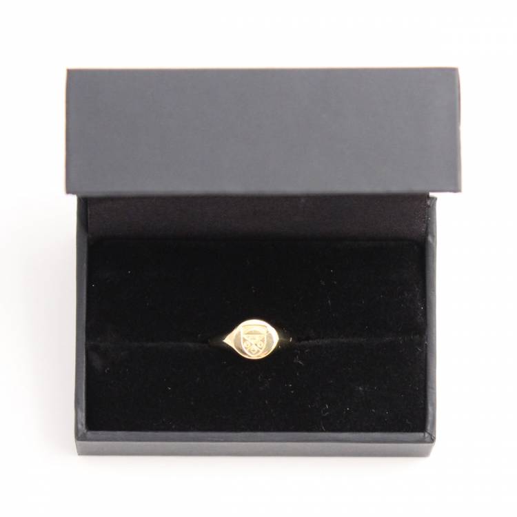 Women's Petite Gold Vermeil Signet Ring | Dellelce Family