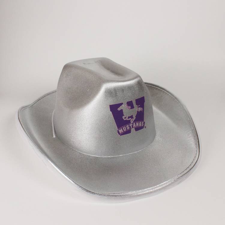 White Metallic Cowboy Hat Dellelce Family Bookstore