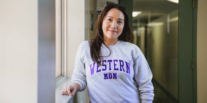 Parent in Western mom merch